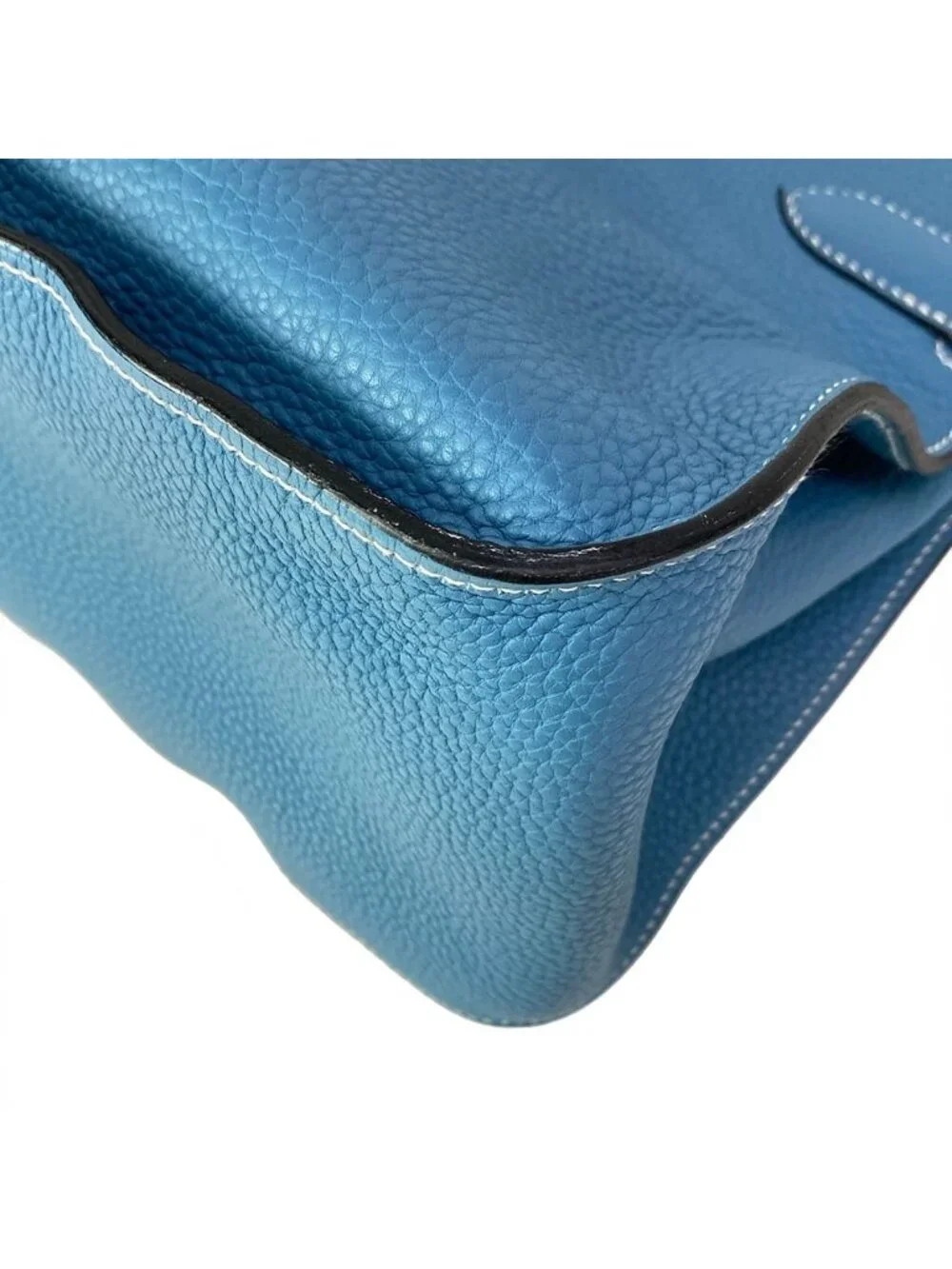 Hermes Shoulder Bag Gipsiere 34 Blue Jean Silver